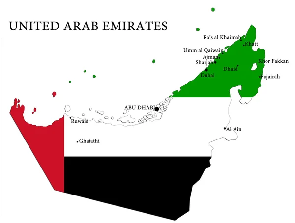 Mapa Spojených arabských emirátů — Stock fotografie