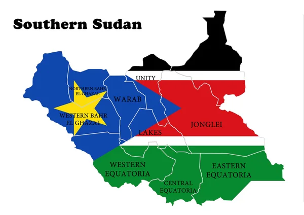 Карта Южного Судана — стоковое фото