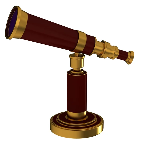 Antique brass telescope — Stock Photo, Image