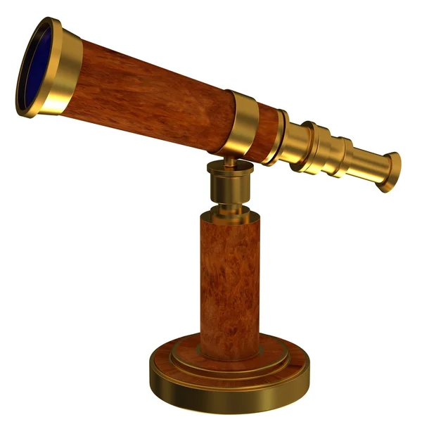 Антична латунь телескоп — стокове фото