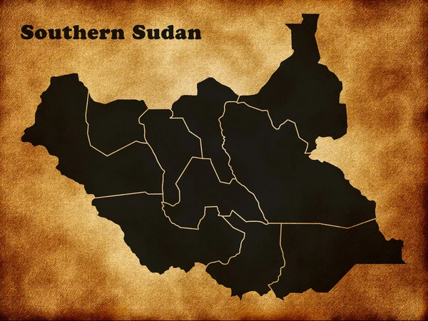 Peta Sudan Selatan — Stok Foto