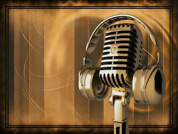 Vintage microphone on the background — Stock Photo, Image