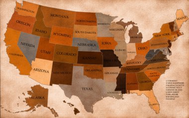 Map of USA clipart