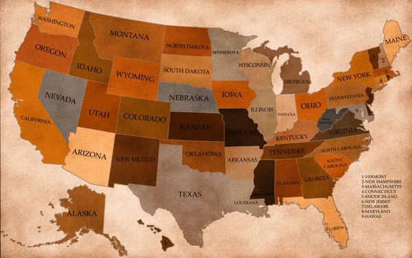 USA térképe Stock Kép