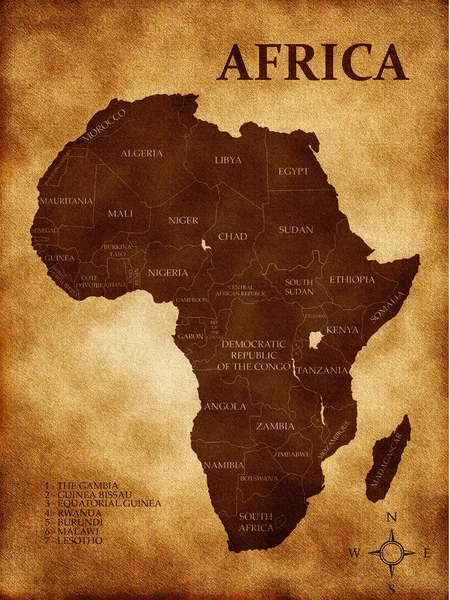 Karte von Afrika — Stockfoto
