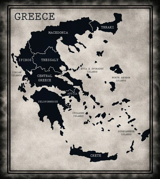 Карта Греции — стоковое фото