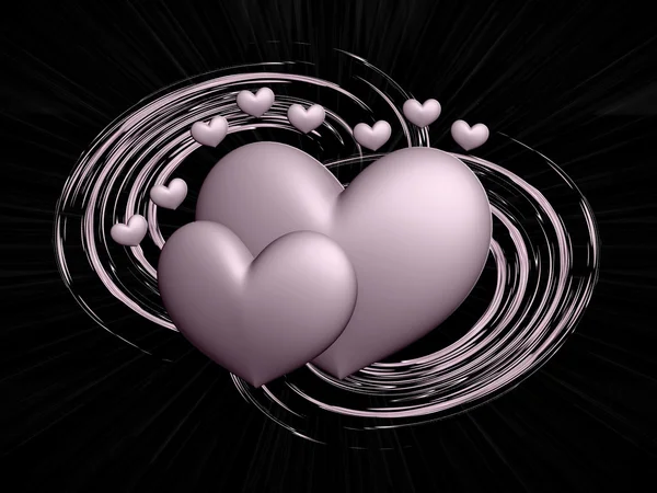 Hearts on abstract background — Stock Photo, Image
