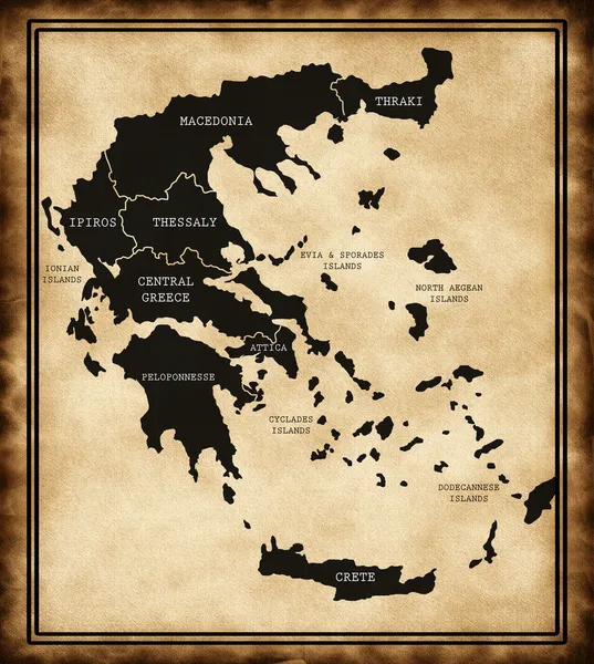 Mapa da Grécia — Fotografia de Stock