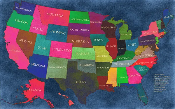 Karta över USA — Stockfoto