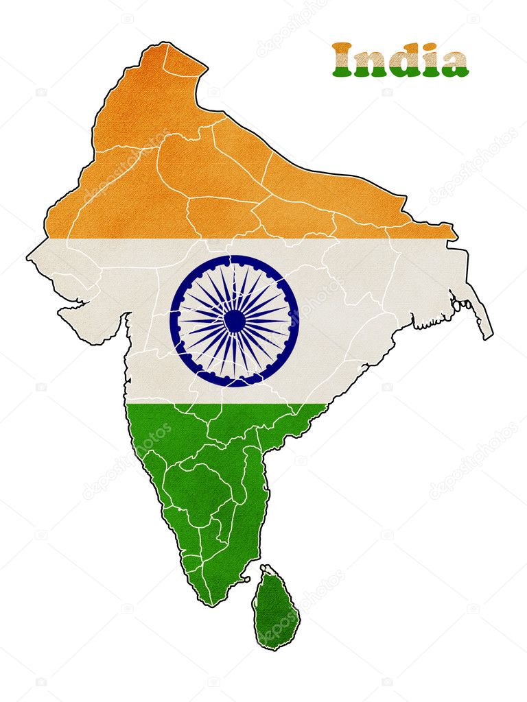 Flag of India map