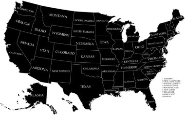 Map of USA clipart