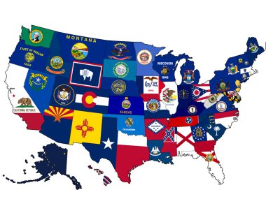 Map of USA clipart