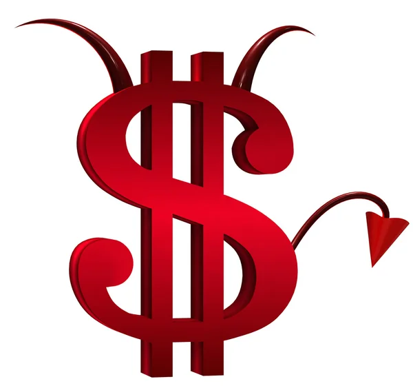 The Devil dollar sign — Stock Photo, Image
