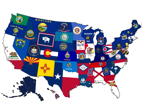 Map of USA Stock Photo