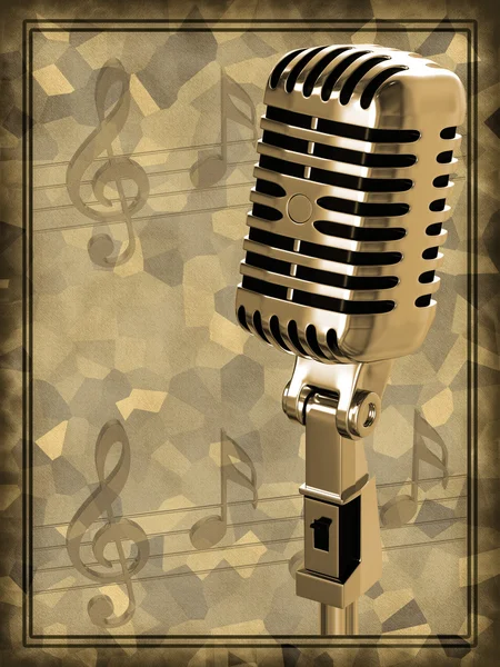 Microfone vintage dourado — Fotografia de Stock