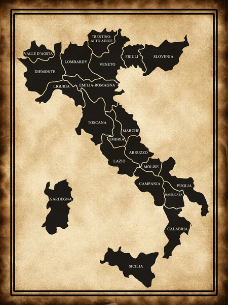 Italia Mapa —  Fotos de Stock