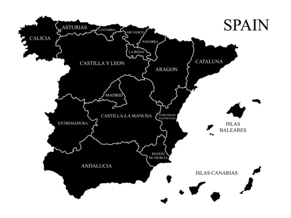 Mapa Španělska — Stock fotografie