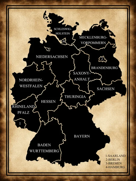Niemcy Mapa — Zdjęcie stockowe