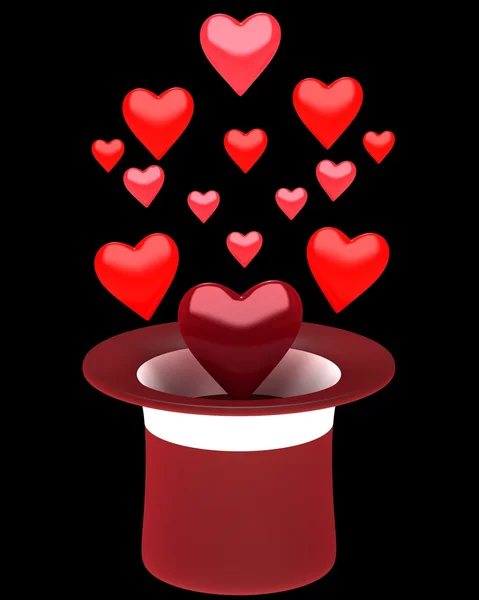 Hat with hearts — Stock Photo, Image
