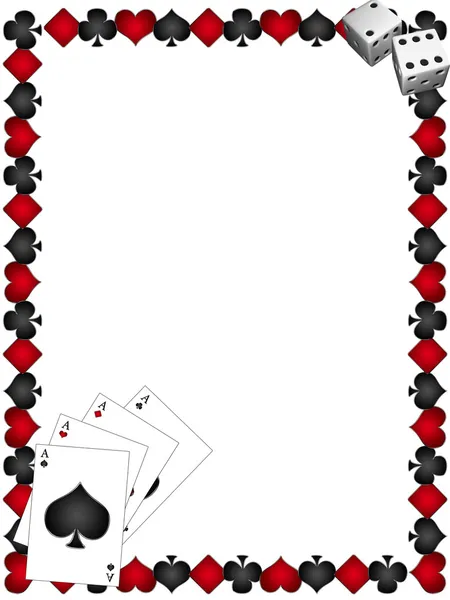 Hrací karty s ohraničením — Stock fotografie