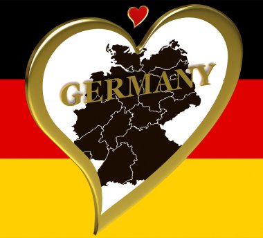 Duitsland kaart met vlag