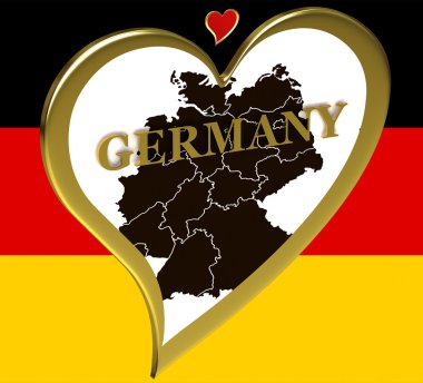 Germany map with flag clipart