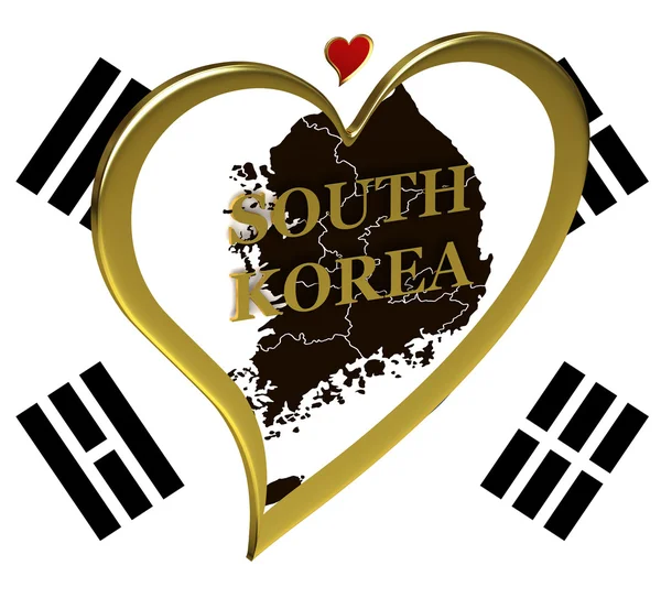 stock image Map of South Korea