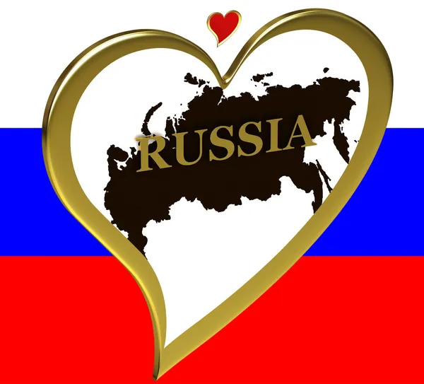 Mapa de Rusia con bandera — Foto de Stock
