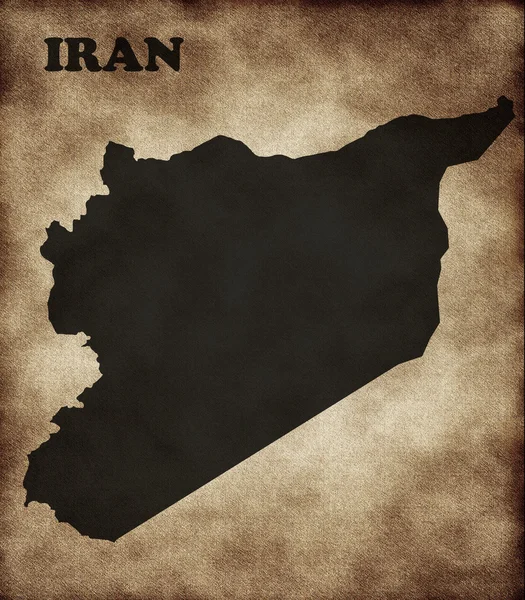 Mappa dell'Iran con una bandiera — Foto Stock