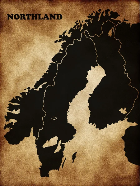 Карта Скандинавии — стоковое фото