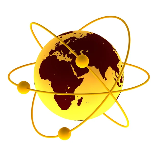 Simbolo atomo giallo — Foto Stock