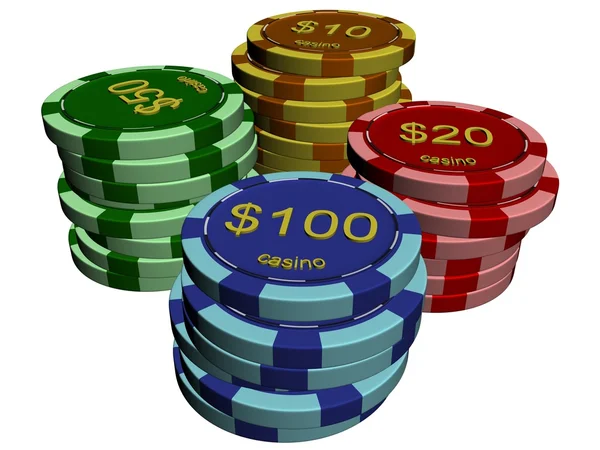 Pilas de chips de Casino — Foto de Stock