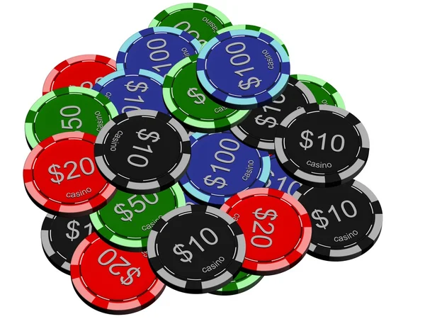 Pilas de chips de Casino — Foto de Stock