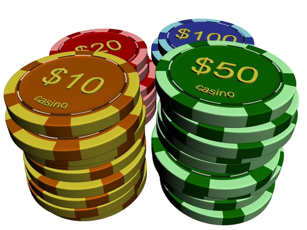Casino chip stacks — Stockfoto