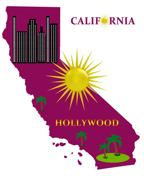 Mapa Kalifornie — Stock fotografie