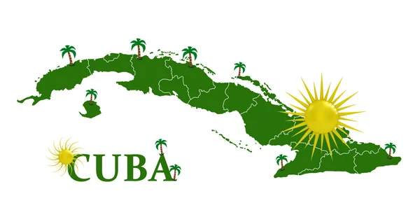 Mapa Kuby古巴的地图 — 图库照片