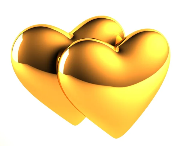 Goldene Herzen — Stockfoto