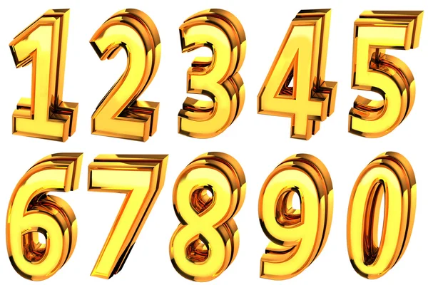 Golden number from 0 to 9 — Stock Photo, Image