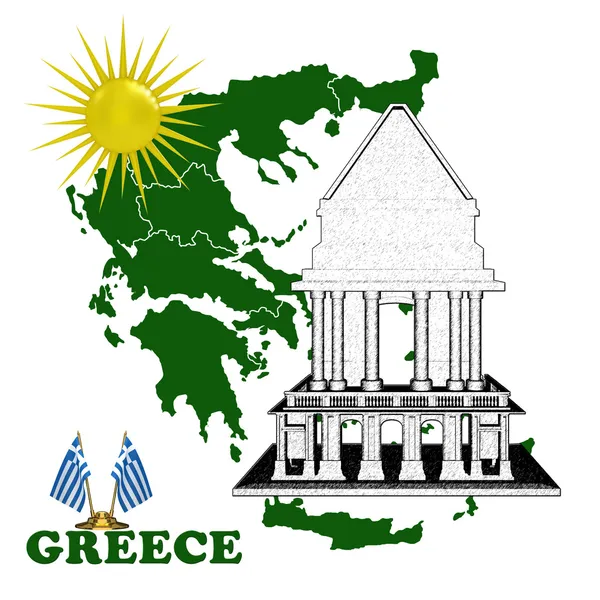 La mappa di Grecia — Foto Stock