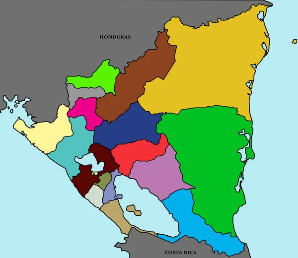 O mapa de Nicarágua — Fotografia de Stock