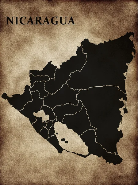 尼加拉瓜的地图 — 图库照片