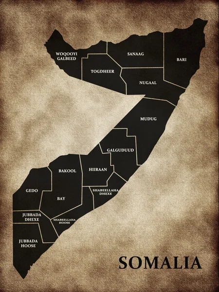 El mapa de Somalia —  Fotos de Stock