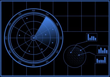 Digital Radar screen clipart