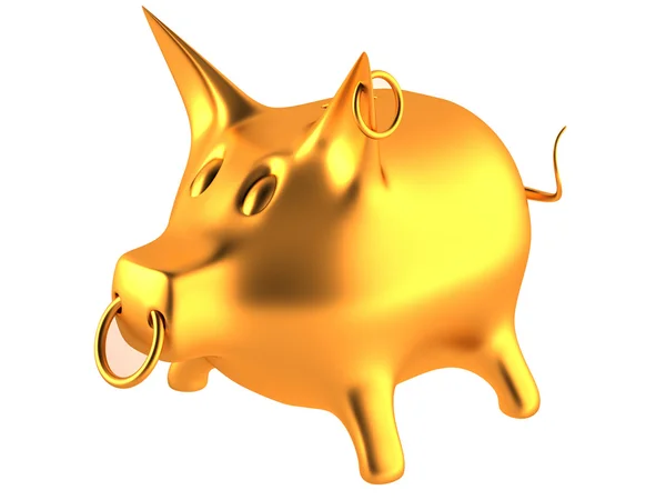Sparschwein aus Gold — Stockfoto