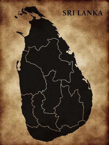 1.斯里兰卡地图 — 图库照片