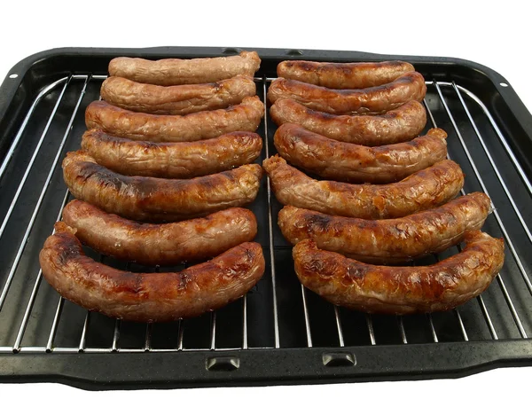 stock image A pan of sausages