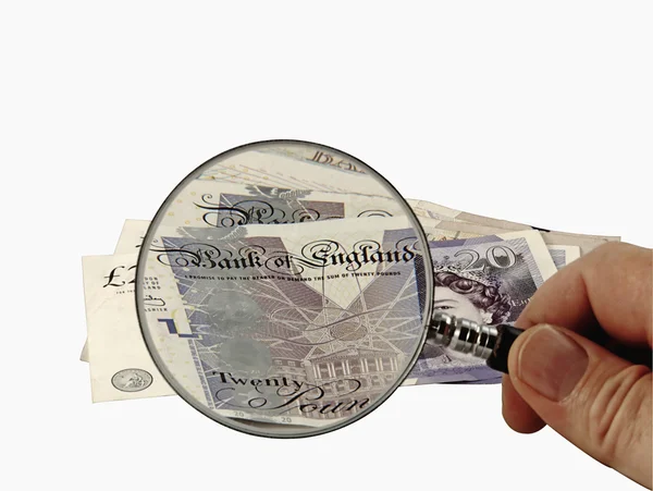 The British Pound under the Magnifying Glass — Stock Photo, Image