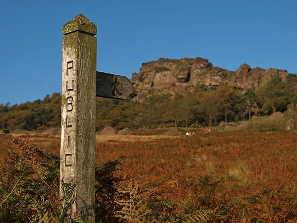 Public Footpath Signpost in the Peak District — Stock Photo, Image