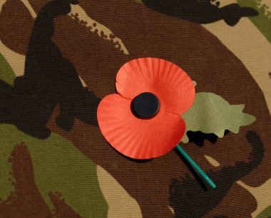 Poppy worn on combat jacket clipart