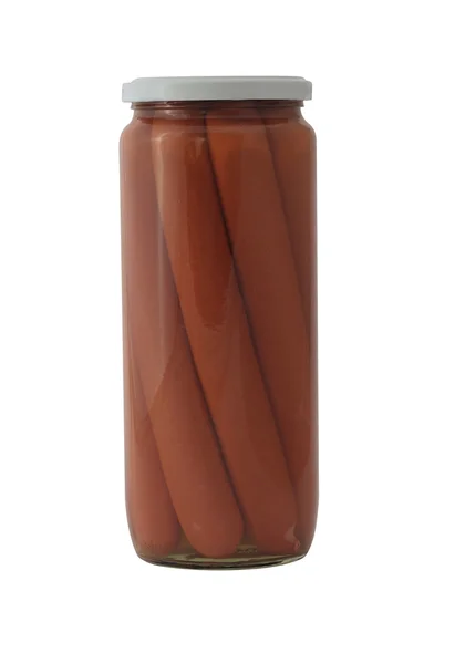 Jar of Hot Dog Sausages — Stock Photo, Image